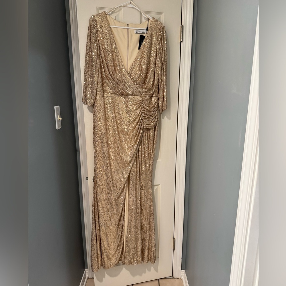 Mac Duggal Gold Sequin Gown